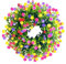 Eucalyptus Wreath for Front Door, Spring Summer Colorful Flowers Wreath, Lifelike Artificial Door Wreath Decoration for Farmhouse Wall Window Garden Farmhouse Décor (No Butterflies, 38CM)