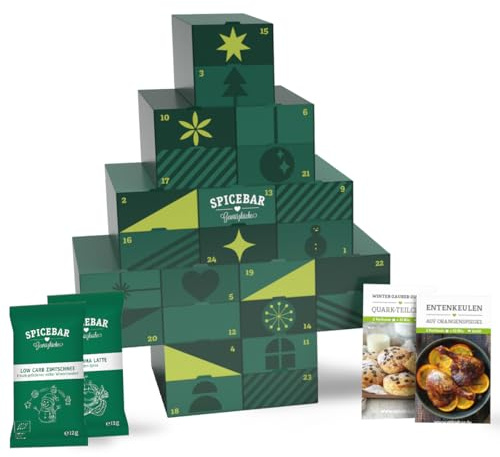 Spicebar Bio Adventskalender | 24 BIO-Gewürze | Gewürze und Rezepte für Männer und Frauen | ideal als Geschenk