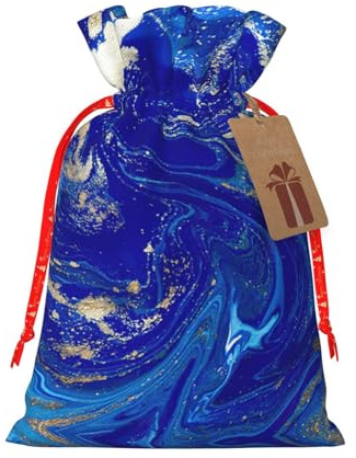Bolsas de regalo con cordón de Navidad con estampado de piedra de mármol abstracto, saco festivo de Navidad, fiesta de cumpleaños, embalaje de regalo