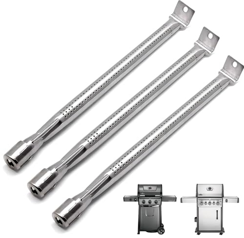 Nordic Bbq Store Ersättningsgrillbrännare för Napoleon Freestyle 365, Legend 365, & Rogue 425 Series Grills, Kraftigt rostfritt stål SS 304 gasgrillbrännare, Napoleon grilldelar, 3-pack