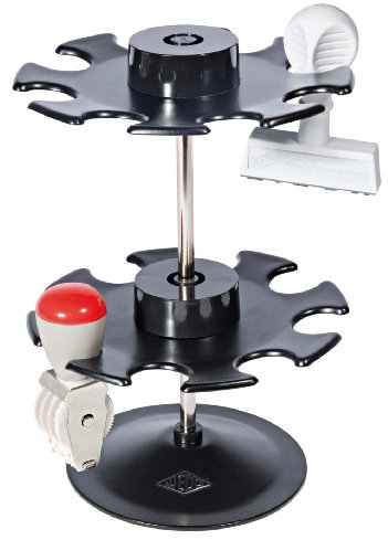 Wedo 641601 Stempelträger (16er rund 2 Etagen) schwarz, 18cm, 12cm Durchmesser