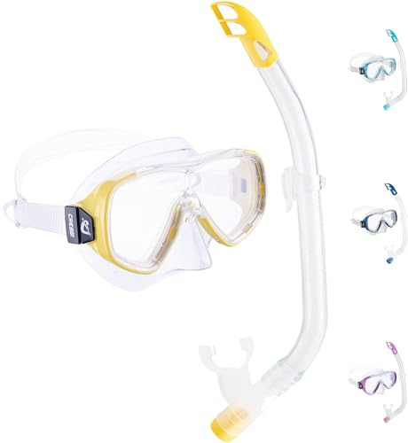 Cressi Junior Set Ondina - Taucherbrille Kinder 7-13 Jahre + Schnorchel Schwimmbad Anti-Beschlag Kratzfest und Antibeschlag, Schnorchelmaske Verstellbar - Taucherbrille Kinder Anti-UV, Maske Gelb