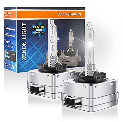Sidaqi Ampoule Xenon D1S 6000K Blanc 35W Kit de remplacement pour voiture Ampoule D1S Xenon HID 12V(2Pcs)