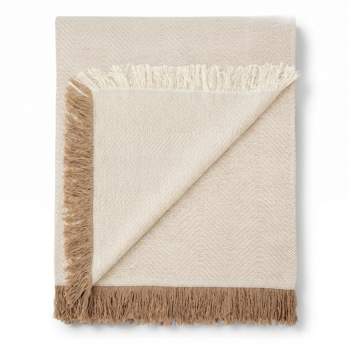 Martina Home Foulard Polyvalent Spiga, 80% Coton, 20% Polyester, Brut/Beige 260L x 300W