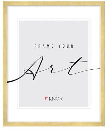 Knor Cadre photo 50 x 70 cm, doré, pour poster, photo, verre acrylique incassable, 50 x 70 cm, à suspendre, en plastique, en recyclé
