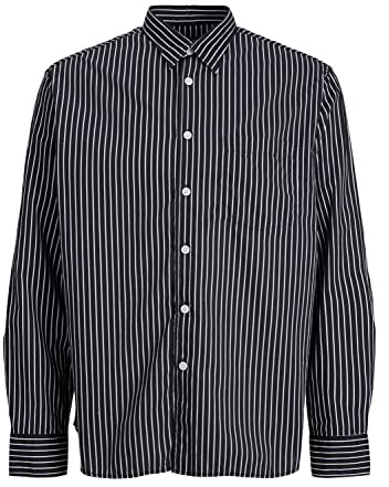 Jack & Jones Jorbill - Camiseta de Manga Corta para Hombre, Negro/Rayas: /, S