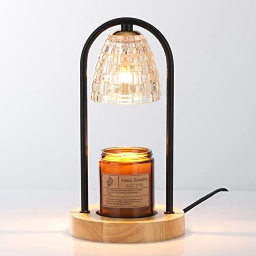 Topchances Lámpara eléctrica calentadora de velas regulable, lámpara calentadora de cera con bombilla, portavelas aromáticos para el hogar, oficina, dormitorio, sala de estar, regalo (C negro)