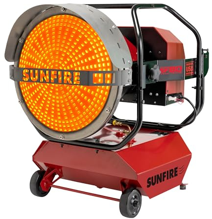 SUNFIRE Radiant Heater - 80,000 BTUs Diesel/Kerosene Portable Industrial Heater with Quiet, Odorless Design & USA Made - SF80
