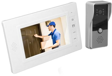 TIKATARER Système d' Vidéo, Interphones sans Fil pour la Maison Système d' Vidéo 7 Pouces pour Maison Couleur HD Système d' Vidéo Filaire Intelligent pour Bâtiment de Villa AC100-240V
