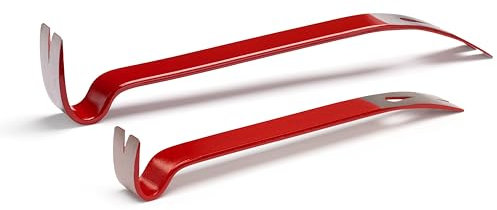 Lot de 2 pieds de biche (190mm et 380mm) de Hultafors I Barres de levier multifonction pratique I Extracteur de clous robustes et durables pour le travail du bois et bien plus encore I 827015