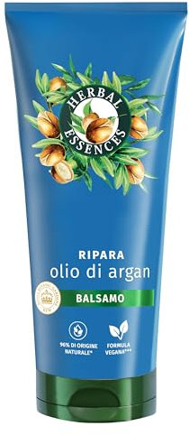 Herbal Essences Balsamo con Olio di Argan Ripara i Capelli Danneggiati Senza Siliconi, Vegano 200ml