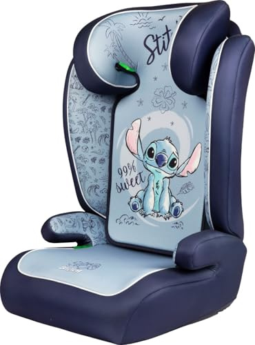 Tataway Disney Stitch i-Size R129, Barnbilstol 15-36 kg (3,5-12 år), 100-150 cm, grupp 2/3, installeras med 3-punktsbälte, ljusblå