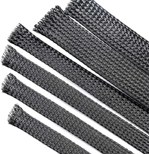 WUDOLI 1 meter expanderbar nylonisolerad flätad kabelhylsa från 1 mm till 100 mm tät nättråd organisation spiralverktyg (1 mm ID)