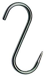 10 x ganchos en S para carne CNS ganchos carne ganchos carnicero ganchos ahumados, 140/6mm