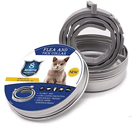Collier Anti-puces et Anti-tiques pour Chien et Chat,Traitement Anti Tique et Puce, Étanche pour,Taille Réglable, Protection 8 Mois,1 Paquet(Petit)