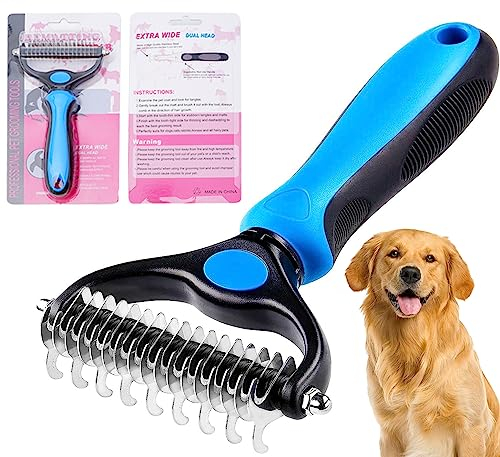 JJW Unterfellbürste Premium Hundebürste & Katzenbürste Undercoat Brush für Hunde & Katzen, Entfilzungsstriegel für Hunde und Katzen mit Mittel- bis Langhaaren. (Haustierkamm)