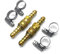 2 x Schnellverschluss-Armaturen für 8 mm Propan-Butan-Schlauch + 4 Clips