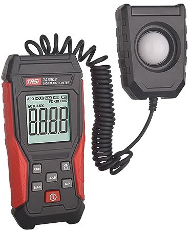 perfk Mini Compteur de lumière numérique, Compteur numérique, avec luxmètre rétro-éclairé, luxmètre Professionnel, pour la Plantation en Usine en extérieur, Divisé 200000LUX