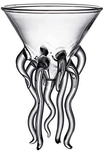 Milisten Unique Jellyfish Cup Tall Cocktail Glasses for Octopus Shape for Party