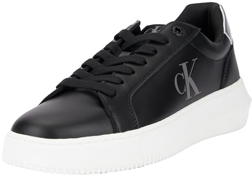Calvin Klein Sneaker con Suela Cupsole Mujer Chunky Laceup Bajas, Negro (Black/Silver), 40