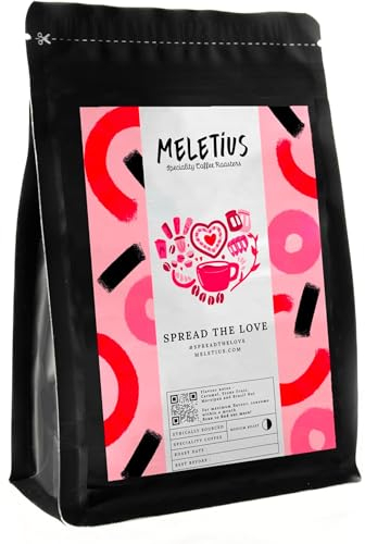 Meletius Coffee Spread The Love (Signature Blend) Whole Beans - 250 g | Aromatic Arabica Medium Roast | Caramel, Chocolate, Nutty & Fruity Notes | High SCA Score | Ethically & Responsibly Sourced