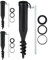 Relaxdays 3 x Bodenhülse Sonnenschirm, Bodendübel zum Eindrehen, Adapter 40-52 mm, Kunststoff, Sonnenschirm Bohrer, schwarz