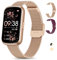 RUXINGX Smartwatch Damen, 1,47″ Fitnessuhr mit 24 Sportmodi, 24H Pulsmesser, SpO2, Schlafmonitor, Menstruationszyklus, IP68 Wasserdicht Sportuhr Schrittzähler mit Whatsapp für Android iOS Roségold
