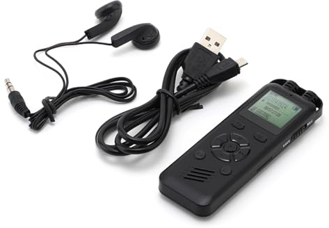 HUIOP Röstinspelare, 32 GB digital röstinspelare röstaktiverad ljudinspelning brusreducering med uppspelning Mp3-musikspelare 572 timmars inspelningsenhet