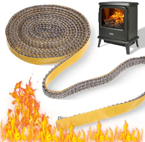 Guarnizione Stufa a Legna Guarnizione Stufa a Pellet Guarnizione Adesiva Guarnizione Alta Temperatura Guarnizione Forno 2m x 10mm x 3mm Guarnizioni Adesive Adatte per Caminetti Quadrati e Stufe Diritt