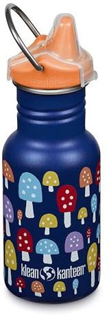 Klean Kanteen Gourde Classic Narrow (Sippy Cap) avec bouchon en acier inoxydable de couleur bleue, d'un volume de 355 ml, 1011204