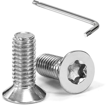 Tunejoy Tornillos de Cabeza Avellanada Torx M6 x 16 mm Tornillo Avellanado Mecánico de Acero Inoxidable A2 V2A con T30 llave Rosca Completa 20 Piezas