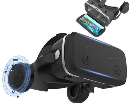 3D-glasögon, hörlurar glasögon - allt-i-ett virtual reality | headset för mobiltelefoner kompatibla med smartphones och andra mobila enheter