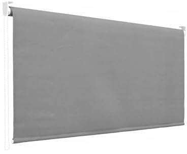 Tenda da Sole a Caduta 250x150 cm con Rullo in Alluminio, Parasole Esterno Grigio, Attacco Soffitto Incluso