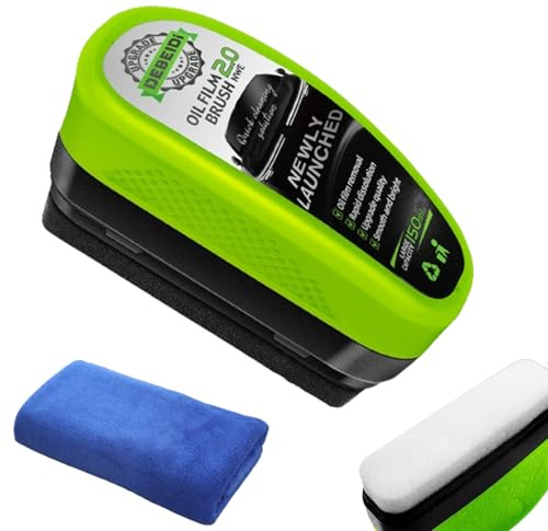 Automotive Oil Film Cleaning Brush, 150 ml Dissolvant De Film d'Huile De Verre Pour Voiture+Rag, Film Oléophobe Pour Vitres D'Automobiles, Nettoyant Vitre Voiture, Pour Pare-Brise, Rétroviseurs