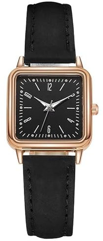 Orologio da polso da donna, elegante e carino, al quarzo, cinturino in pelle, orologio da polso in acciaio inox, I, misura unica, Cinturino