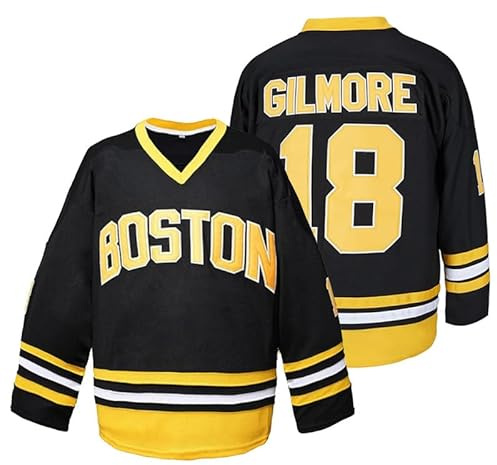 Youth Boston #18 Hockey Jersey 90s Sports Movie Stitched Ice Hockey Jersey Black Medium