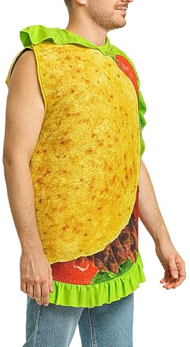 Opdestn Disfraz Alimentario,Disfraz Mexicano De Burrito Para Fiesta Halloween Cosplay - Trajes Suministros Para Eventos Carnaval Escuela Fotos Parejas Adultos Cumpleaños Amigos Mujeres