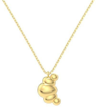 Lllunimon Ciondolo fagiolo curvo 925 collana in argento sterling processo di lucidatura a specchio stile semplice e carino Regali da indossare tutti i giorni per lei,D'oro