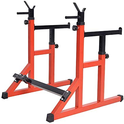 Soporte ajustable para sentadillas y mancuernas – Soporte multifunción con estación de inmersión para entrenamiento de gimnasio en casa