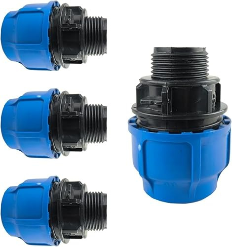 RP Riegopro Lot de 4 raccords en PE filetés mâles pour systèmes d'eau et d'arrosage extérieur 50 mm 1 1/2