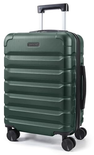 LIGHT FLIGHT Carry On Luggage 22x14x9 Airline Approved, Expandable Carry On Suitcases with Wheels, Lightweight Luggage, Durable Hard Shell 20 Inch Rolling Suit Case for Men Women Travel, Deep Green