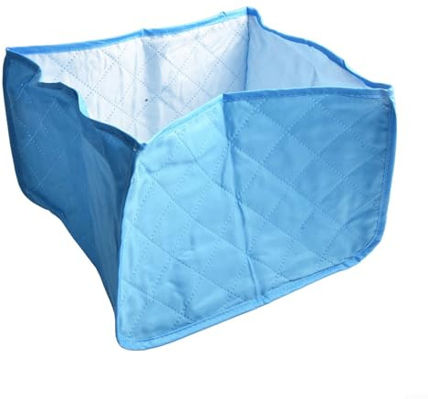 Brödrostskydd 2 skivor quiltat dammskydd för standardugnar – polyester köksapparat sköld grå 30 x 20 x 20 cm (blå L)
