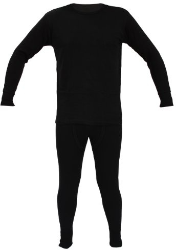 Britwear Conjunto completo de ropa interior térmica oficial de invierno para niños, parte inferior larga y camiseta de manga larga, Negro, 3-5 Años