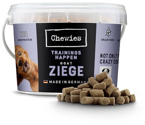 Chewies Appâts d'entraînement chèvre - Collation monoprotéine pour Chien - 300 g - sans céréales et sans Sucre - Friandises Douces pour l'entraînement du Chien - Hypoallergénique