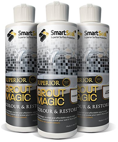 Smartseal Grout Magic - Professional Grade Grout Reviver - Available in 10 Popular Colours - A Grouts Sealer Superior to a Grouts Paint & Grouts Pen - 15year Lifespan - Black 237ml