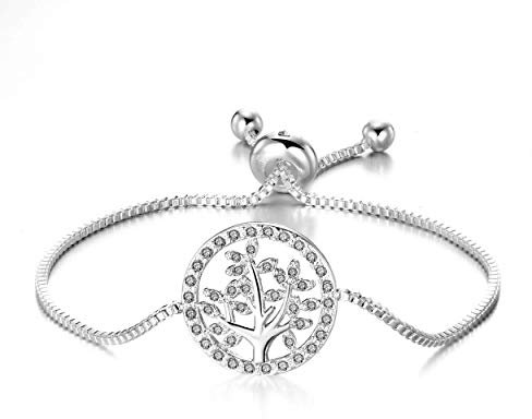 Philip Jones Silver Plated Tree of Life Bracelet Created with Zircondia® Crystals