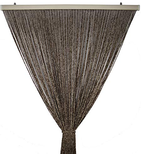 Tata Home Tenda Antimosche per Porta Finestra Moschiera a Pannello Modello Gabry in Corda di Poliestere Resistente Misura 120 x 220 cm Colore Marrone