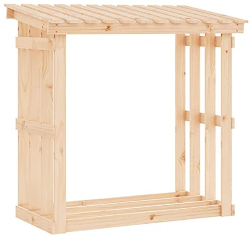vidaXL Support pour Bois de Chauffage Porte-bûches Rangement Organisateur Stockage Support d'Empilage Cheminée 108x64,5x109 cm Bois de Pin