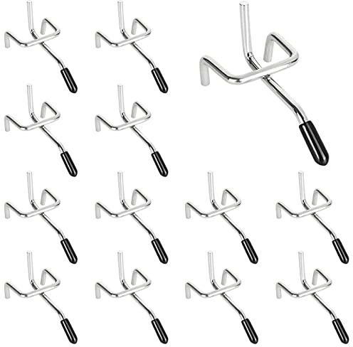 TiciKim Pegboard Hooks Pegboard Hooks Perforated Wall Hooks Stainless Steel Single Hooks for Retail Display, Hanging Goods, Tool Classification, Supermarket Shelves (5 cm), Pack of 25