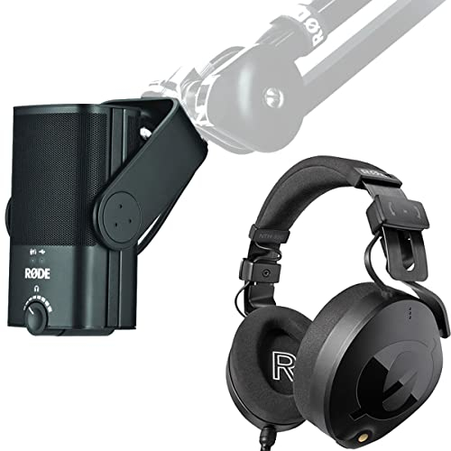 Rode NT-USB - Micrófono de condensador mini USB + auriculares NTH-100 de estudio + gamuza de microfibra keepdrum